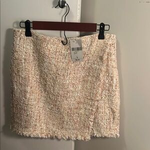 Chic Tweed Mini Skirt - Cream